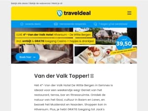 Van der Valk Hotel Hilversum + LUXE ontbijt + GRATIS casino met hapjes & drankjes v.a. 39,50 p.p.! 🍹