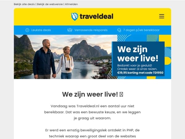 We zijn weer live! Een extraatje van €19,95 voor jou 🎁