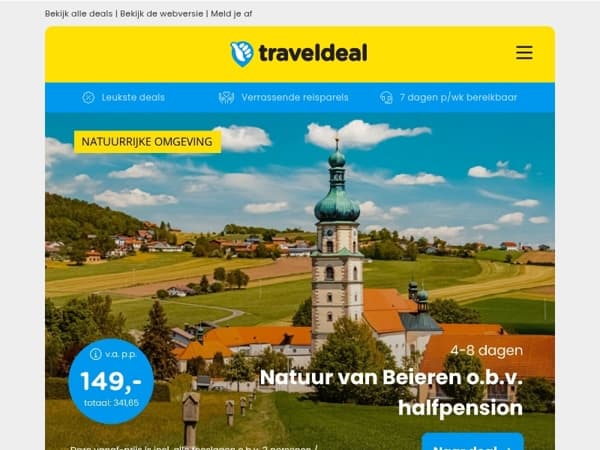 3x Vakantie Deals Uitgelicht! 💎 4 dgn halfpension Beieren v.a. 149 | 4 dgn all-inclusive in Tirol v.a. 259 | 4 dagen citytrip Sevilla + zwembad v.a. 299 p.p.!