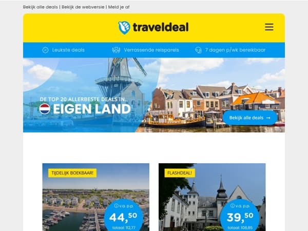 🔥 Snel boeken: TOP 20 Nederland aanbiedingen – tijdelijk beschikbaar ⏳