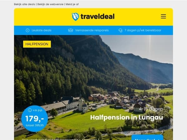 5-15 dgn halfpension in Lungau v.a. 179 | 2-4 dgn Ootmarsum Twente + ontbijt & parkeren v.a. 39,50 pp!