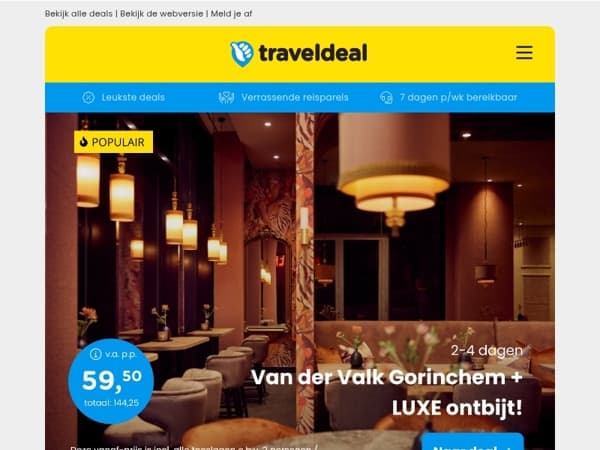 😱 Van der Valk Gorinchem + ontbijt & meer v.a. 59,50 | Fly & Drive Albanië v.a. 599 p.p.!