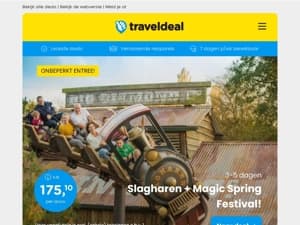 ⚡ FLASHDEAL: Attractie- & Vakantiepark Slagharen v.a. SLECHTS 175,10 | ⏰ ALLEEN VANDAAG NOG: Thermaalbad Arcen + ONBEPERKT toegang + ontbijt v.a. 49,50 p.p.