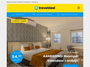 Dinsdag-DEAL! ⏰ Roompot Volendam + ontbijt 54,50 | 6 dgn Moezel + 4-gangendiner 385 | Fly & Train Schotland v.a. 899 p.p.!