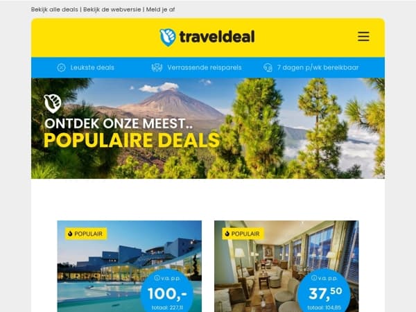 ✨ Topdeals van dit moment: Sanadome Nijmegen | Flashdeal Gulpen | Cruise Canarische Eilanden & meer! 🌍