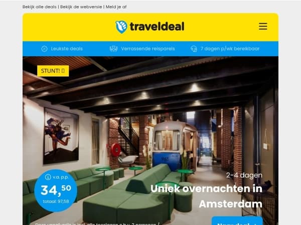 SUPER DEAL! 🤯 Amsterdam + ontbijt v.a. 34,50 | 4*-Stedentrip Krakau + ontbijt v.a. 199 p.p.!