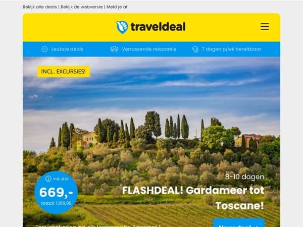 FLASHDEAL! ⚡ Rondreis Gardameer & Toscane 669 | All-inclusive de Ardèche v.a. 179 p.p.!