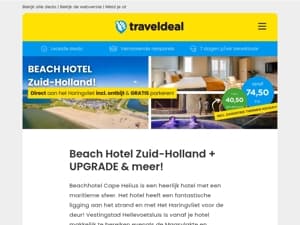 😱 Beach Hotel Zuid-Holland + ontbijt. UPGRADE + dagentree Thermen Holiday & GRATIS parkeren v.a. 74,50 p.p.! 🤯