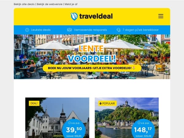 🌷 NIEUW Lente Voordeel! 🌞 Boek nu jouw uitje in april en mei EXTRA voordelig! 😱