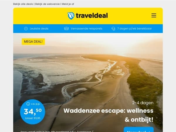 Waddenzee Escape: wellness + ontbijt 34,50 | 5 dgn F1 Oostenrijk + camping 569 p.p.!