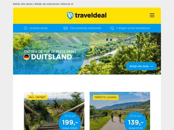 🚨 Vakantiegeld actie: 20x BESTE DEALS naar Duitsland!