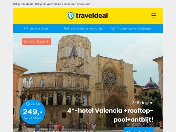 ⭐ 4*-hotel Valencia + ontbijt & rooftop zwembad v.a. 249 | Cruise Canarische Eilanden & Madeira v.a. 999 p.p.!