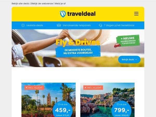 🔥 Nu razend populair: fly & drive vakanties!