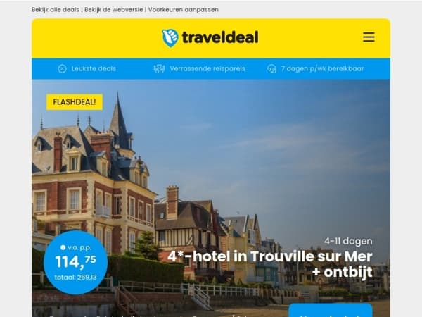 Tijdelijke Knaller! 🔥 4 dagen in Normandië + ontbijt v.a. 114,75 | Wellness Thermaalbad Arcen + ontbijt v.a. 69,50 p.p.!