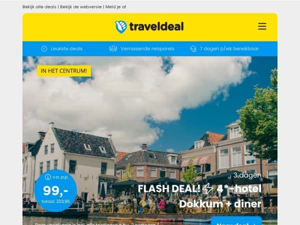 𝗡𝗲𝗿𝗴𝗲𝗻𝘀 𝗴𝗼𝗲𝗱𝗸𝗼𝗽𝗲𝗿! 😱 3 dgn Dokkum + ontbijt & diner 99 | 🚢 8-daagse cruise Canarische Eilanden o.b.v. volpension 659 p.p.!