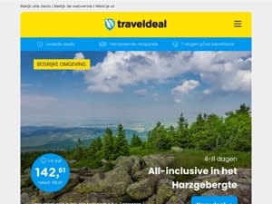 NIEUW! 💎 4 dgn all-inclusive de Harz v.a. 143 | Uniek + duurzaam 4*-hotel Amsterdam + ontbijt v.a. 55 p.p.!