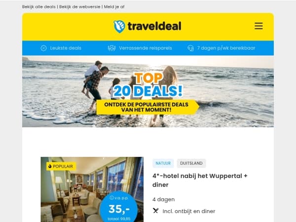 📍 Deze 20 deals zijn HOT deze week! 🔥 FLASHDEAL Gulpen + ontbijt | 4 dgn bij Wuppertal + diner | Halfpension bij het Gardameer!