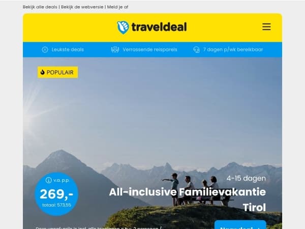 3x MEGA familiedeals met kinderkorting t/m 100% 😱