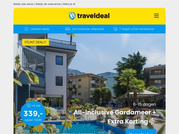 FLASHDEAL! ⚡ 6/15 dgn ALL-INCLUSIVE Gardameer v.a. 339 | Camping Olympia Ardennen v.a. 131,70 per acco!