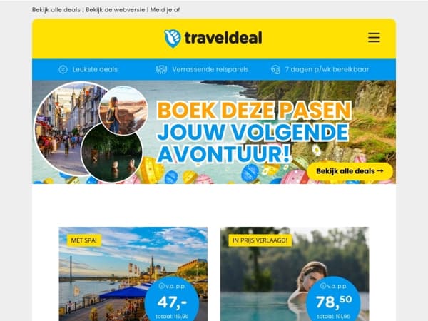 Paaseieren zoeken? Zoek je volgende reis! 🐣 4*-hotel Düsseldorf + ontbijt v.a. 47,- p.p. |4*-hotel Veluwe + wellness v.a. 78,50 p.p. & MEER!