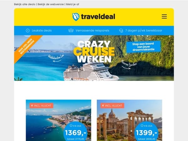 🚢 Crazy Cruises: luxe deals met o.a. Holland America Line!