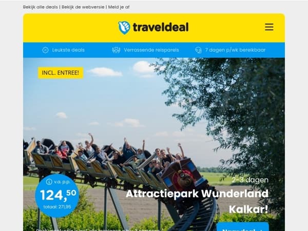 NIEUW ➜ Hotel Wunderland Kalkar + ENTREE o.b.v. ALL-INCLUSIVE 124,50 p.p.!