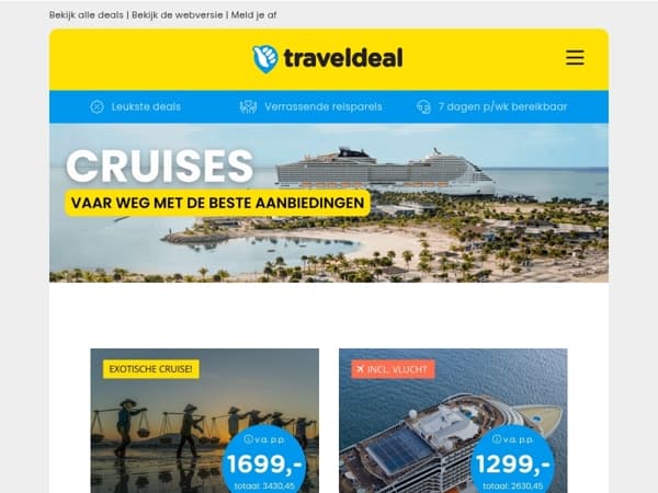 🌟 Top 20 Cruise Deals! 🛳️ 16-daagse Zuidoost-Azië | Middellandse Zee Cruise | Azoren & Marokko & meer! 🌍