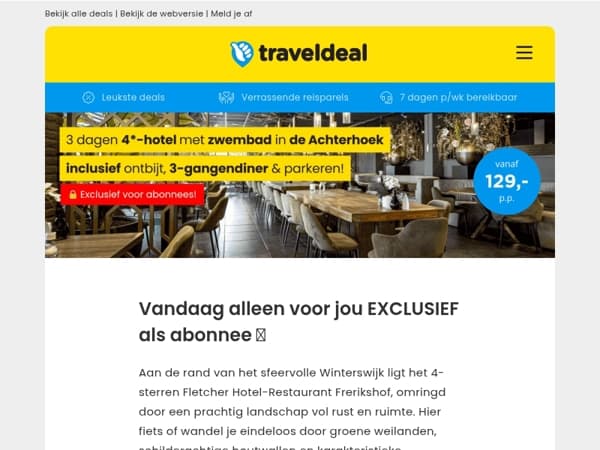 🔒 Je hebt één dag eerder toegang: 3 dgn 4*-hotel in de Achterhoek + ontbijt, diner & parkeren v.a. 129 p.p.! 😱