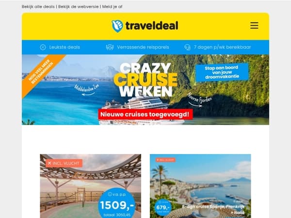 Nieuwe cruises toegevoegd! 👌🚢 | All-inclusive Premium TUI Cruises v.a. 949 & MEER!