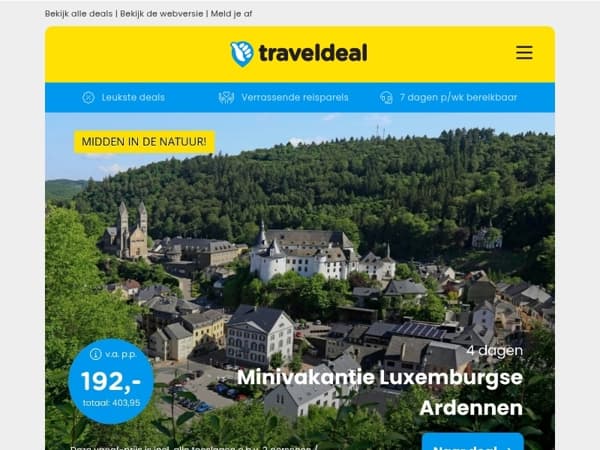 🌲 4 dagen Luxemburgse Ardennen v.a. 192 | Rondreis Venetië & Toscane v.a. 369 p.p.!