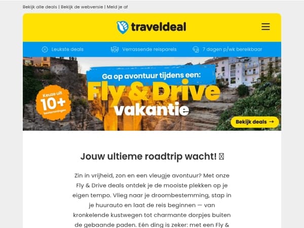 ✈️🚗 Fly & Drive: ontdek de mooiste bestemmingen v.a. 489,- p.p. − Italië, Spanje, Marokko & MEER! ✨