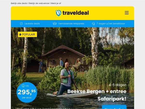 📢 Alleen vandaag nog! 🚨 Beekse Bergen + entree Safaripark v.a. 295,95 | Stedentrip Wenen + ontbijt & 4*-hotel v.a. 269 p.p.!