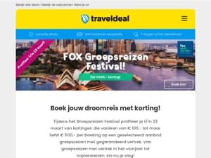 FOX Groepsreizen Festival! 🔥 Tot € 500,- korting op geselecteerd reisaanbod! 🤩✈️