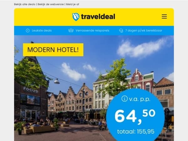 ZOMERDEAL! 🔥 4*-hotel in Arnhem + ontbijt v.a. 64,50 | Verblijf in Bunnink bij Utrecht + ontbijt v.a. 52,50 p.p.!