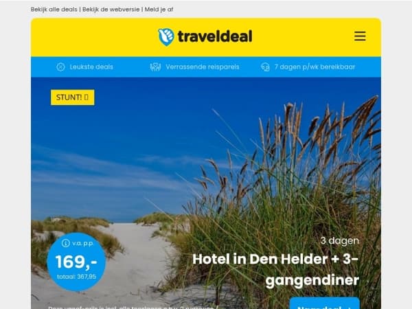 3 dgn Den Helder bij de kust + ontbijt & diner v.a. 169 | 4*-hotel in Sauerland + ontbijt & diner 62,50 p.p.!