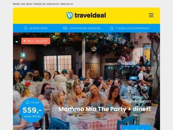 GAAF! 😱 Mamma Mia The Party Londen + 4-gangendiner v.a. 559 | Stedentrip Krakau + trendy 4*-hotel v.a. 189 p.p.!