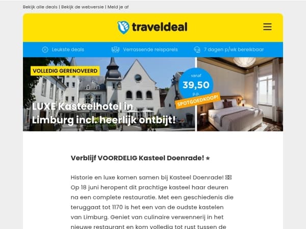 🌟 LUXE Kasteelhotel in Limburg + ontbijt SLECHTS 39,50 p.p.! 😱