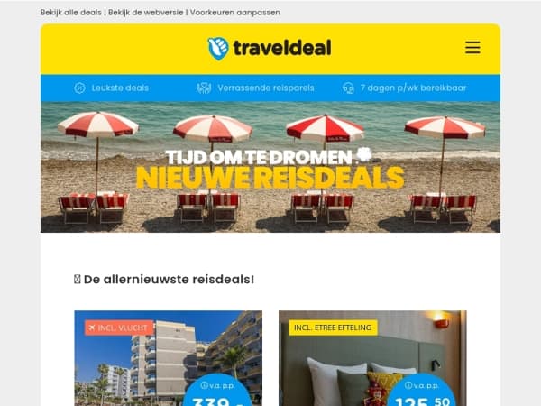 Hi Vakantieganger, de nieuwste reisdeals zijn binnen! 😱