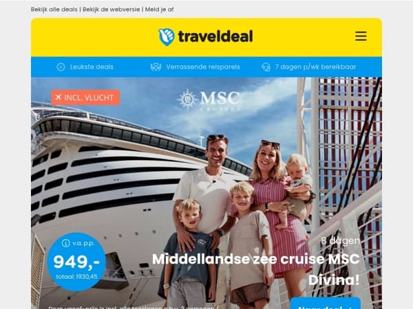 GAAF! 😍 Fly & Drive Oman v.a. 1399 | 🚢 Familiecruise Middellandse Zee v.a. 949 p.p.!