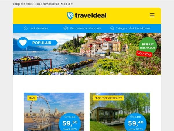 💌 Hey Vakantieganger, deze deals zijn nú trending & snel volgeboekt!