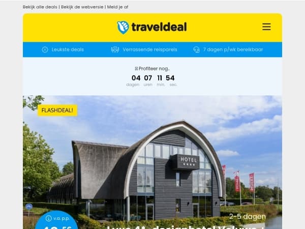 Designhotel-deal! 🌟 Overnacht op de Veluwe incl. ontbijt, Rituals & GRATIS parkeren v.a. 48,56 p.p.!