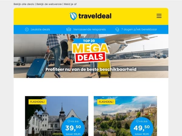 🔥 Top 20 Mega Deals van de Week! 🔥 Kasteelhotel Zuid-Limburg | HILTON Luxemburg | Fly & Drive Finland & meer!