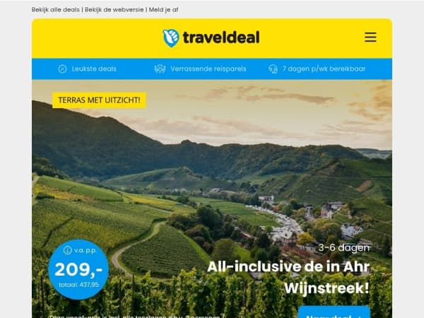 3 - 6 dgn ALL-INCLUSIVE in de Ahr wijnstreek v.a. 209 | 3 dgn Waddenzee + dagtrip Schiermonnikoog v.a. 134,50 p.p! ☀️