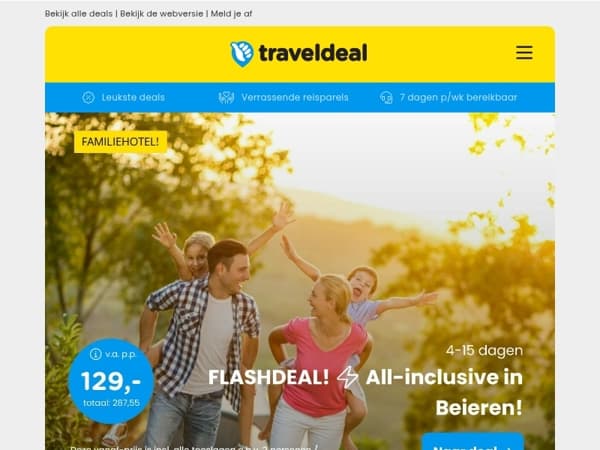 DEALS ALERT! 🚨 4/15 dgn all-inclusive Beieren v.a. 129 | Rondreis Marrakech & Sahara + diners v.a. 449 p.p.!