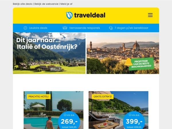 Dit jaar naar Italië of Oostenrijk?