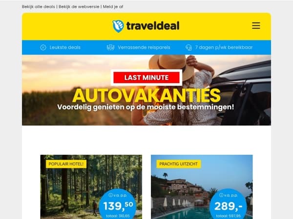 🏞️ Ontdek Europa met de auto – scherpe last minutes wachten op jou! ⏳