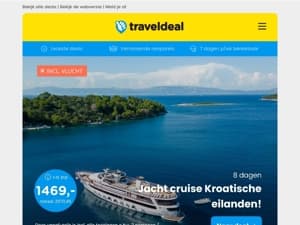 🚢 CRAZY CRUISE WEKEN: extra cruises toegevoegd! 👉 8-daagse eilanden cruise Kroatië + 6(!) excursies v.a. 1469!