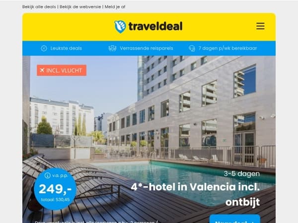 Extra voordelig! 📣 4*-Stedentrip Valencia + ontbijt v.a. 249 | Boutique hotel hartje Antwerpen + snacks v.a. 65 p.p.!