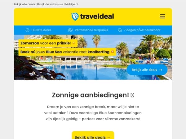 Zon, zee & spotprijzen bij Blue Sea in Spanje! ☀️ Boek al v.a. 139 p.p. - inclusief vlucht 😱