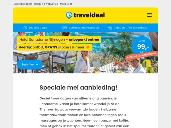 ✿ Tijdelijke MEI actie: Sanadome Hotel & Spa Nijmegen + ontbijt & meer 99 p.p.! ⚡︎